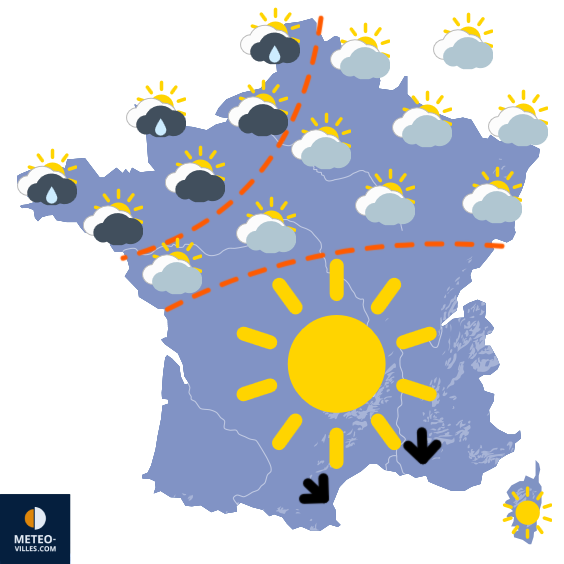 Carte de prévisions du temps du Samedi 13 septembre 2025