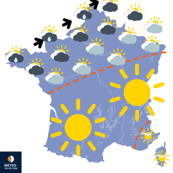 Carte de prévisions du temps du Dimanche 14 septembre 2025