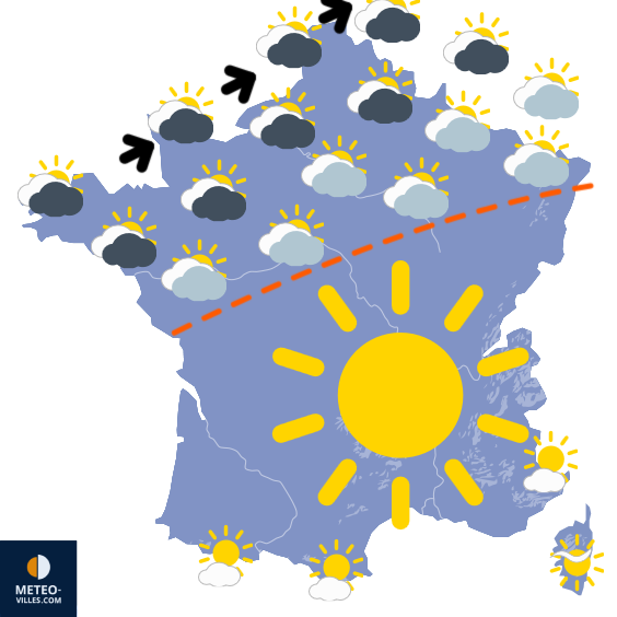Carte de prévisions du temps du Monday, September 15, 2025