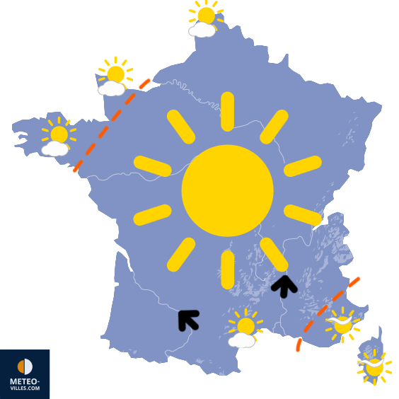 Carte de prévisions du temps du Dimanche 14 septembre 2025