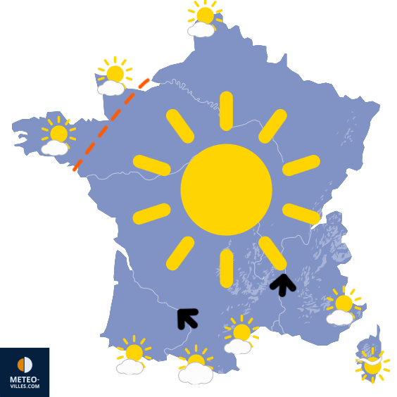 Carte de prévisions du temps du Monday, September 15, 2025
