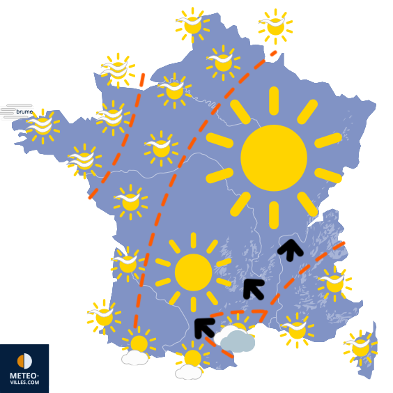 Carte de prévisions du temps du Jeudi 18 septembre 2025