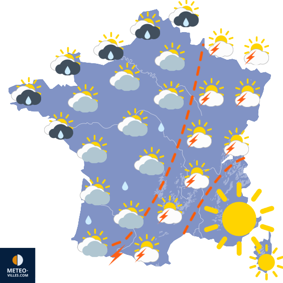 Carte de prévisions du temps du Samedi 13 septembre 2025