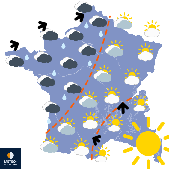 Carte de prévisions du temps du Dimanche 14 septembre 2025