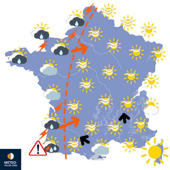 Carte de prévisions du temps du Tuesday, September 16, 2025