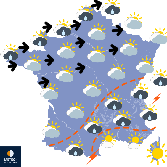 Carte de prévisions du temps du Samedi 13 septembre 2025