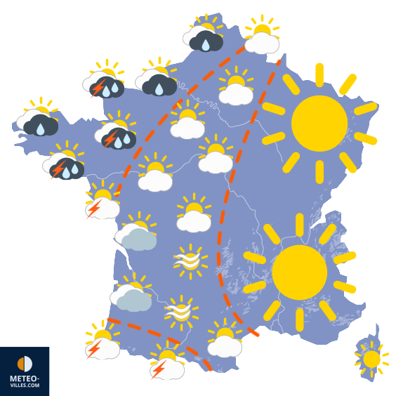 Carte de prévisions du temps du Dimanche 21 septembre 2025