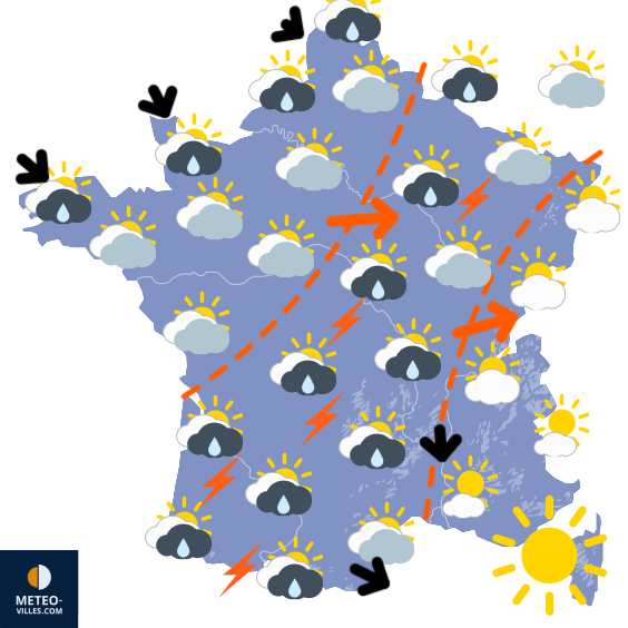 Carte de prévisions du temps du Dimanche 14 septembre 2025
