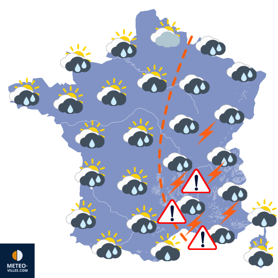 Carte de prévisions du temps du Tuesday, September 16, 2025