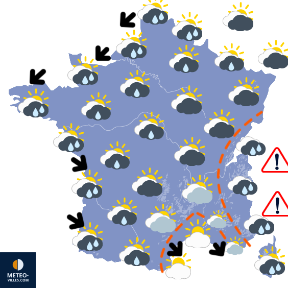 Carte de prévisions du temps du Wednesday, September 17, 2025
