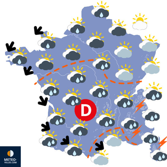 Carte de prévisions du temps du Jeudi 18 septembre 2025