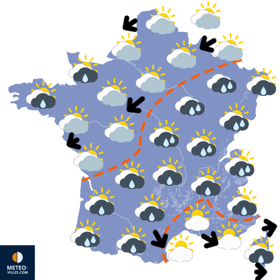 Carte de prévisions du temps du Vendredi 19 septembre 2025