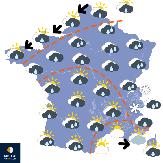 Carte de prévisions du temps du Wednesday, September 17, 2025