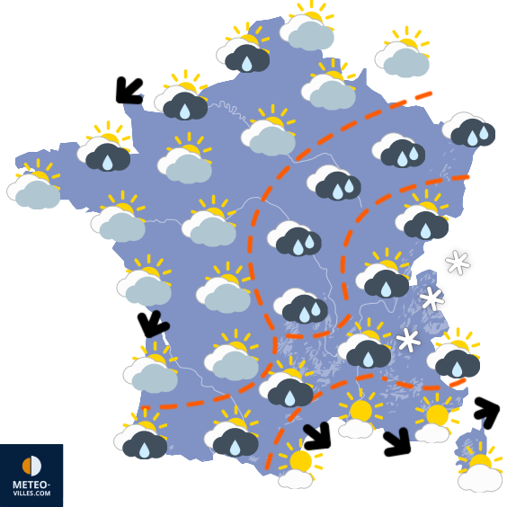 Carte de prévisions du temps du Jeudi 18 septembre 2025