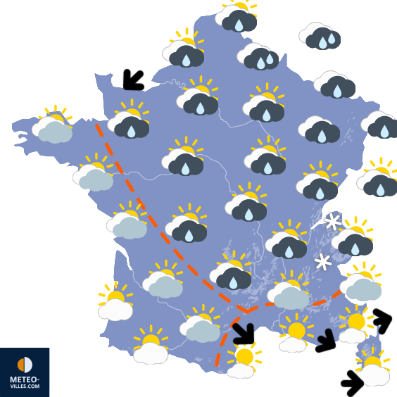Carte de prévisions du temps du Vendredi 19 septembre 2025