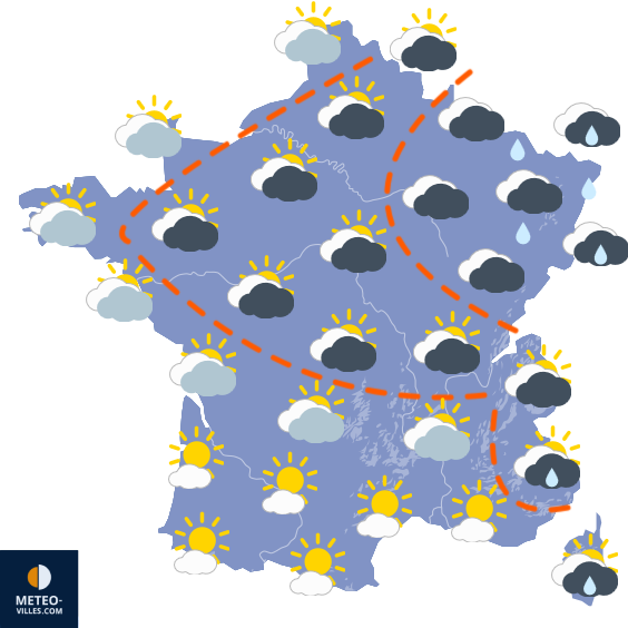 Carte de prévisions du temps du Vendredi 19 septembre 2025