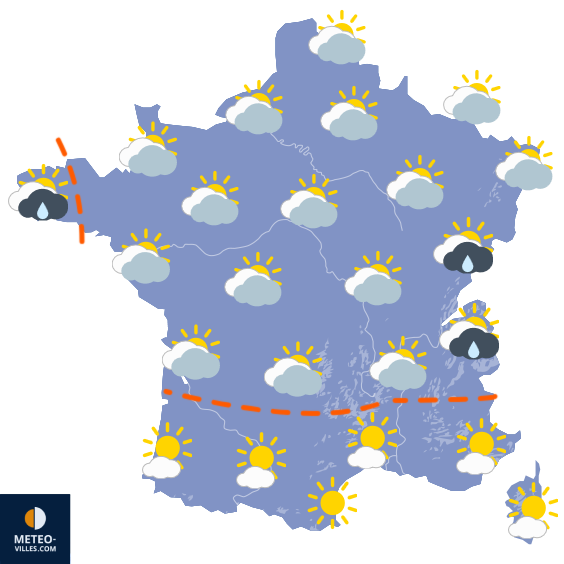 Carte de prévisions du temps du Samedi 20 septembre 2025