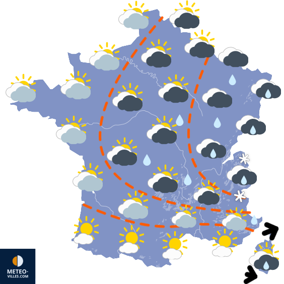 Carte de prévisions du temps du Mardi 23 septembre 2025