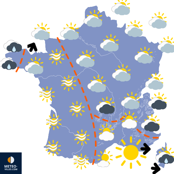 Carte de prévisions du temps du Vendredi 26 septembre 2025