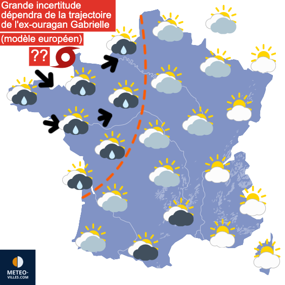 Carte de prévisions du temps du Samedi 20 septembre 2025