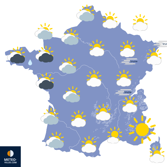 Carte de prévisions du temps du Mardi 23 septembre 2025