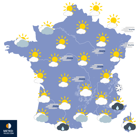 Carte de prévisions du temps du Mardi 23 septembre 2025