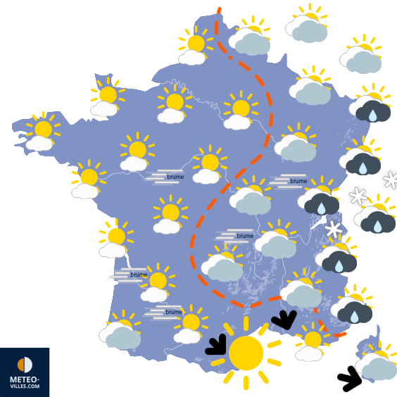 Carte de prévisions du temps du Vendredi 26 septembre 2025
