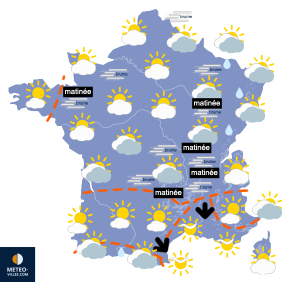 Carte de prévisions du temps du Mardi 30 septembre 2025
