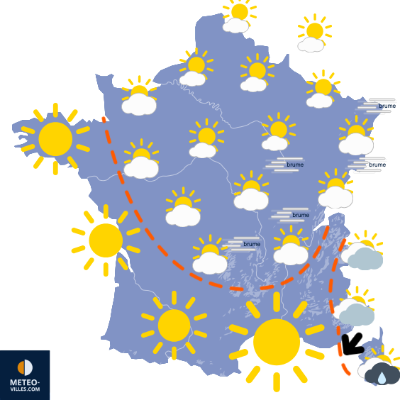 Carte de prévisions du temps du Vendredi 26 septembre 2025