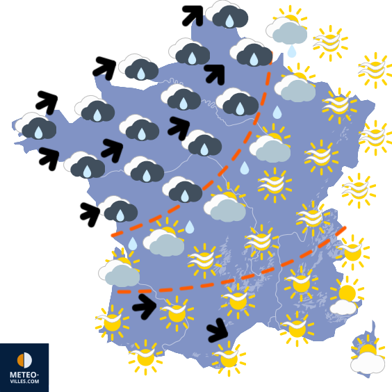 Carte de prévisions du temps du Mardi 30 septembre 2025