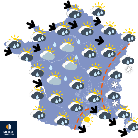 Carte de prévisions du temps du Mardi 30 septembre 2025