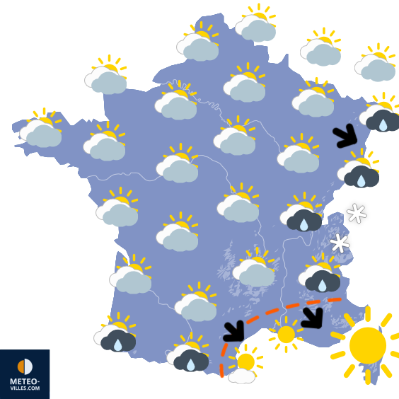 Carte de prévisions du temps du Mardi 30 septembre 2025