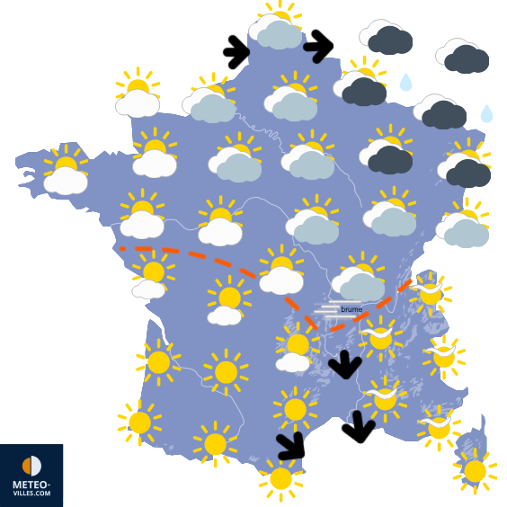 Carte de prévisions du temps du Dimanche 5 octobre 2025