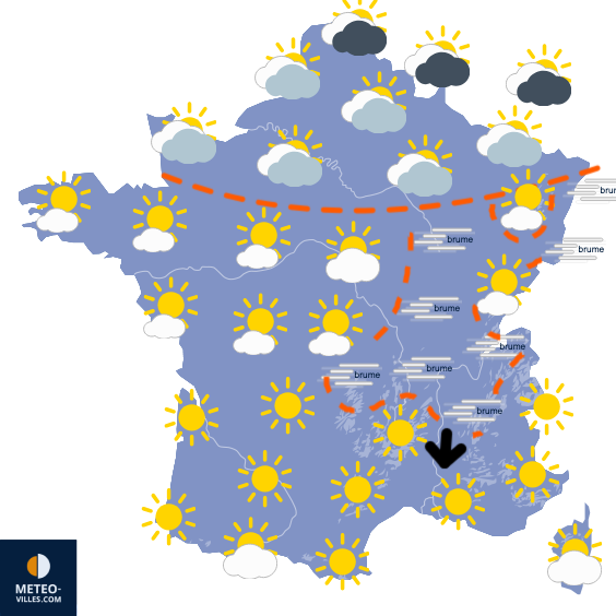 Carte de prévisions du temps du Samedi 11 octobre 2025