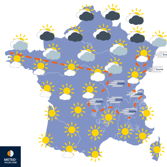 Carte de prévisions du temps du Jeudi 9 octobre 2025