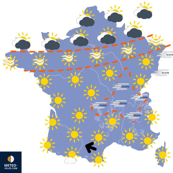 Carte de prévisions du temps du Vendredi 10 octobre 2025