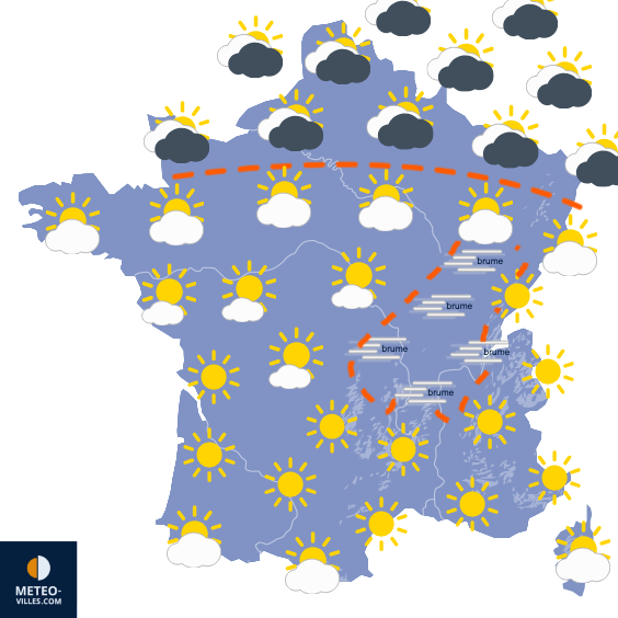 Carte de prévisions du temps du Jeudi 9 octobre 2025