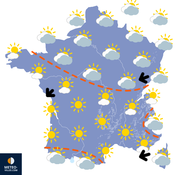 Carte de prévisions du temps du Vendredi 10 octobre 2025