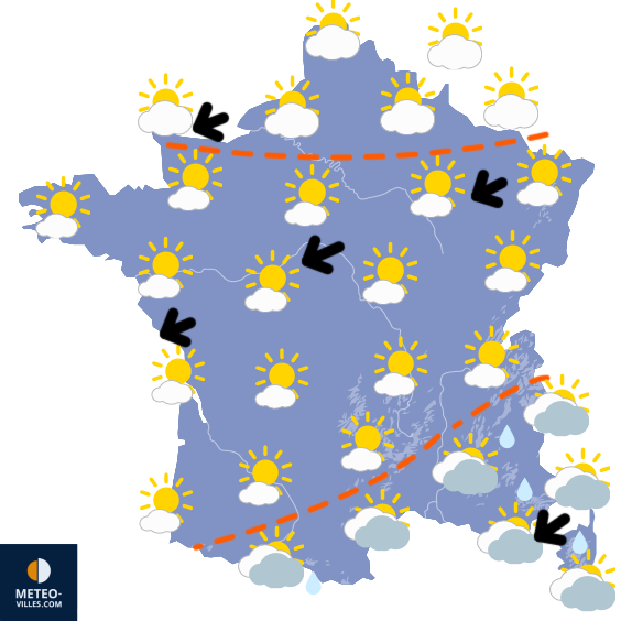 Carte de prévisions du temps du Vendredi 10 octobre 2025