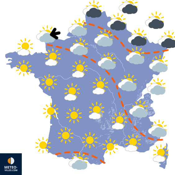 Carte de prévisions du temps du Mercredi 15 octobre 2025