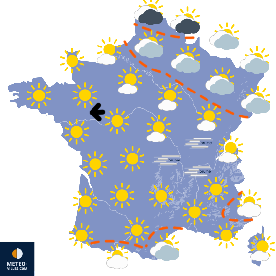 Carte de prévisions du temps du Jeudi 16 octobre 2025