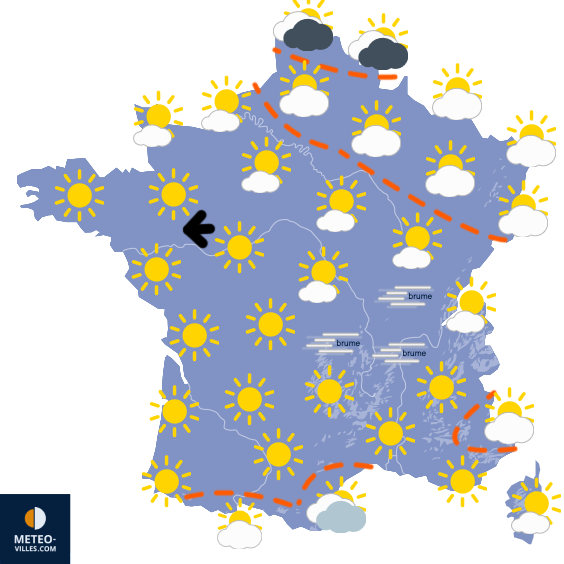 Carte de prévisions du temps du Vendredi 17 octobre 2025