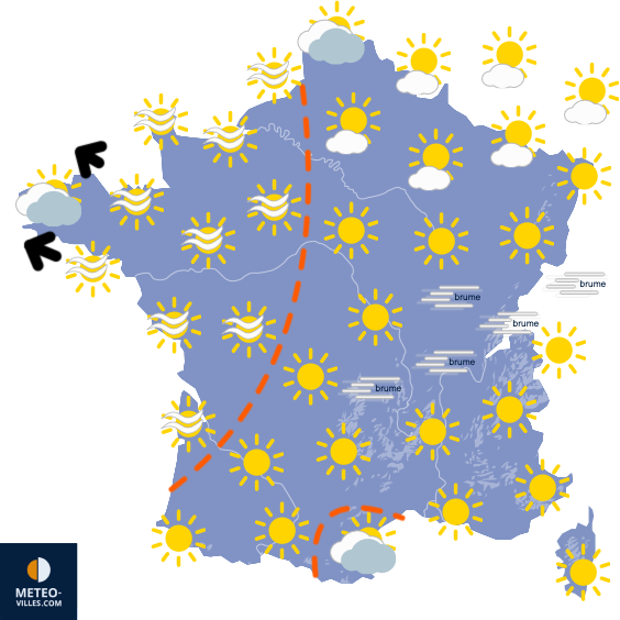 Carte de prévisions du temps du Samedi 18 octobre 2025