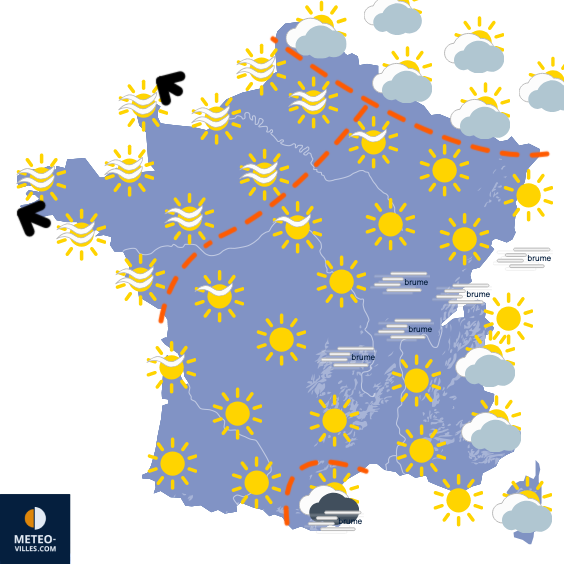 Carte de prévisions du temps du Vendredi 17 octobre 2025