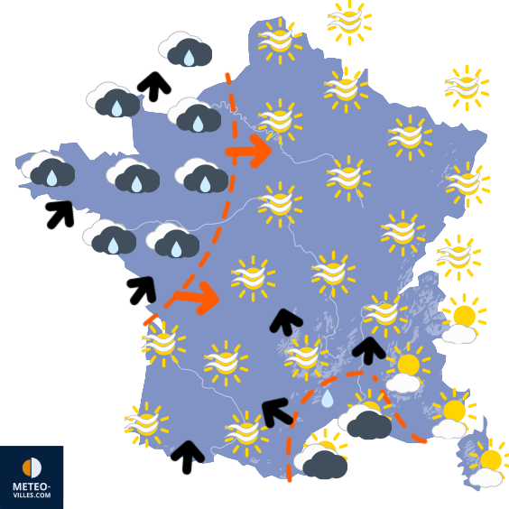 Carte de prévisions du temps du Dimanche 19 octobre 2025