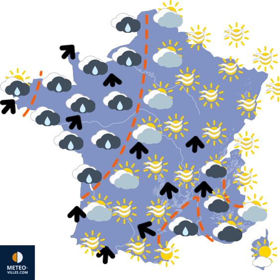 Carte de prévisions du temps du Samedi 18 octobre 2025