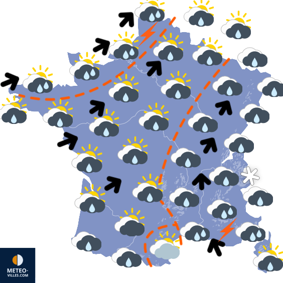 Carte de prévisions du temps du Samedi 18 octobre 2025