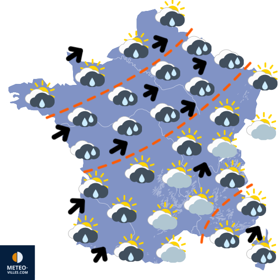 Carte de prévisions du temps du Jeudi 16 octobre 2025