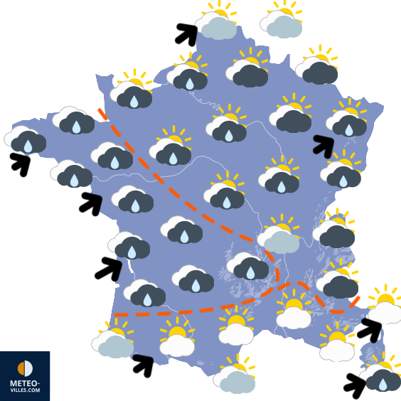 Carte de prévisions du temps du Samedi 18 octobre 2025