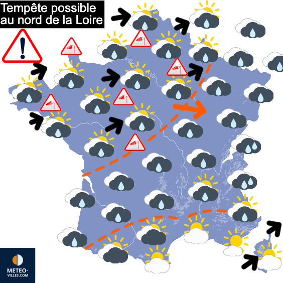 Carte de prévisions du temps du Samedi 18 octobre 2025